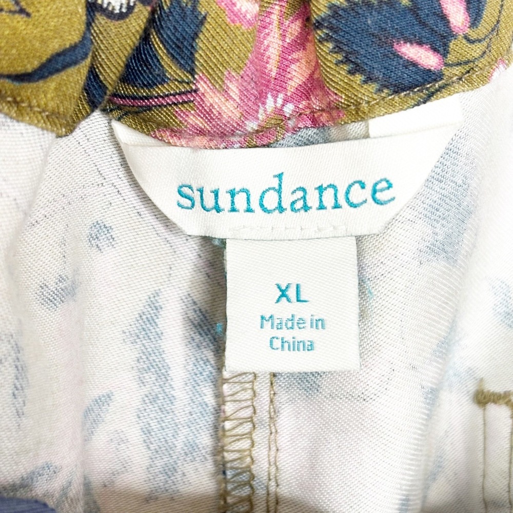 Sundance Lounge Pants Size XL Floral Drawstring Waist Relaxed Fit Casual - Picture 7 of 9